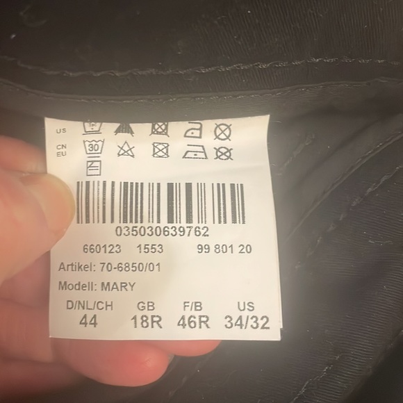 GB Sz 18  Soft Black 96% Cotton & 4% Elastane Straight Leg Pants w F & B Pockets - Picture 16 of 16